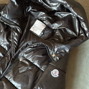 Moncler Black Shiny Quilted Down Jacket